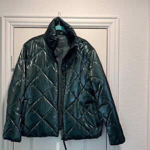 LOU and gray size small green almost iridescent, puffer jacket